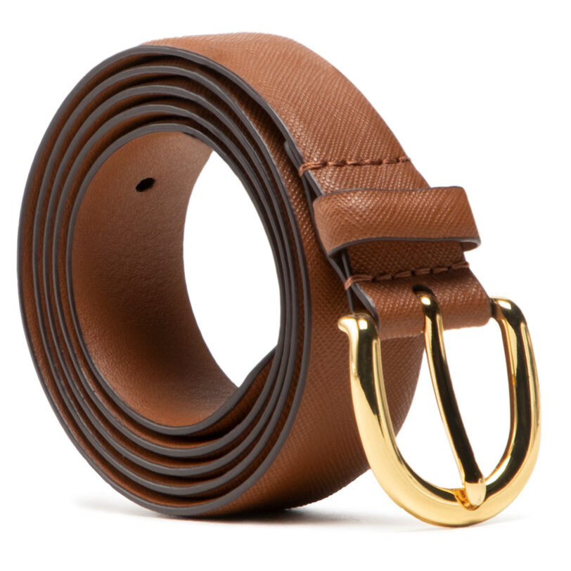 Дамски колан Lauren Ralph Lauren Charm Classc 412802952005 Кафяв цвят на ниска цена