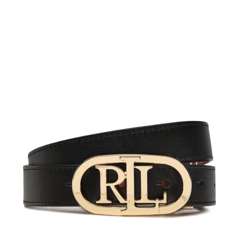 Дамски колан Lauren Ralph Lauren Oval Rev 25 412883714003 Кафяв цвят на ниска цена