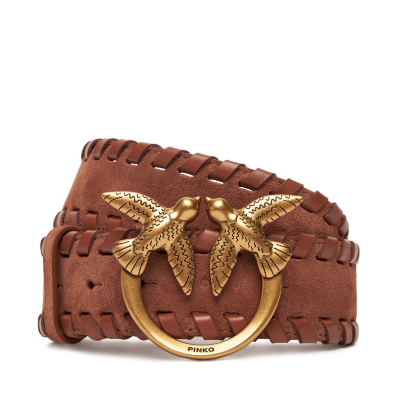 Дамски колан PINKO Love Berry Weaving Belt H4 20252 PLT01 105461.A2QG Кафяв цвят на ниска цена