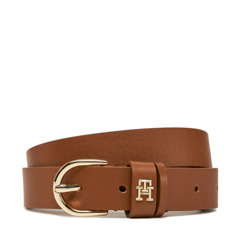 Дамски колан Tommy Hilfiger Essential Effortless 2.5 AW0AW16836 Кафяв цвят на ниска цена