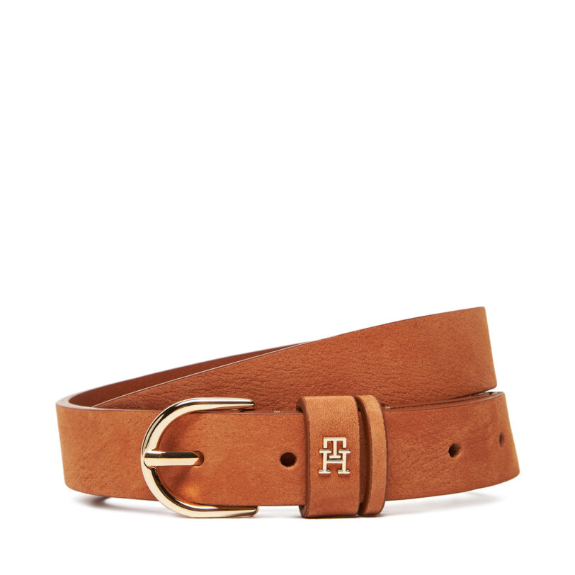 Дамски колан Tommy Hilfiger Essential Effortless 2.5 Nubuck AW0AW17930 Кафяв цвят на ниска цена