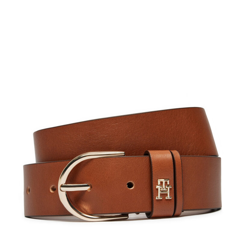 Дамски колан Tommy Hilfiger Essential Effortless AW0AW16352 Кафяв цвят на ниска цена