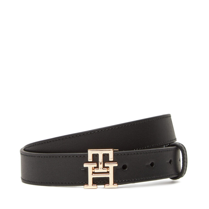Дамски колан Tommy Hilfiger Th Modern 2.5 AW0AW17496 Черен цвят на ниска цена