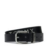 Дамски колан Tommy Jeans Tjw Bold Leather 3.0 AW0AW16255 Черен цвят на ниска цена