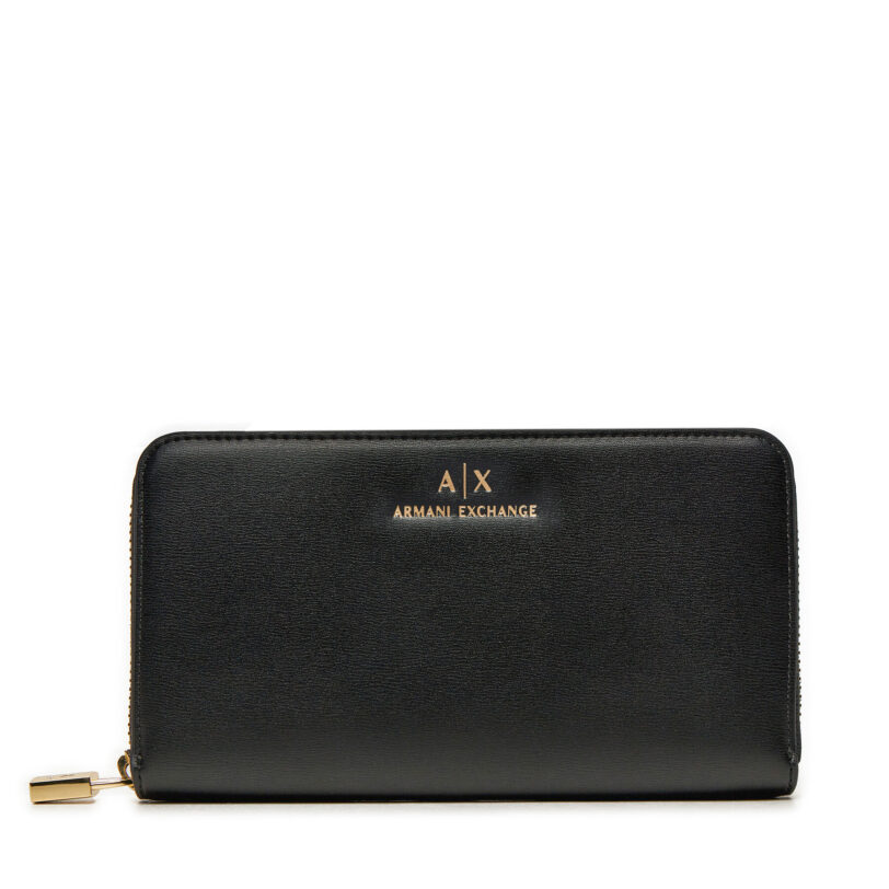 Дамски портфейл Armani Exchange XW000359 AF12040 UC001 Черен цвят на ниска цена