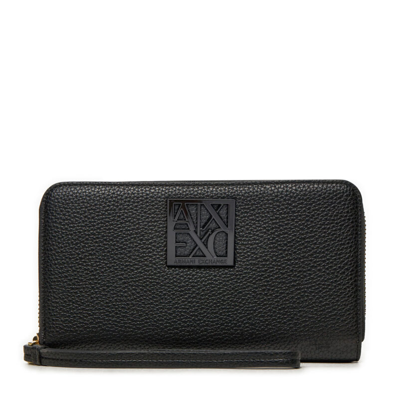 Дамски портфейл Armani Exchange XW000361 AF11902 UC001 Черен цвят на ниска цена