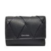 Дамски портфейл Calvin Klein Ck Woven Small Trifold K60K612953 Черен цвят на ниска цена