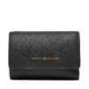 Дамски портфейл Tommy Hilfiger Logotape Trifold AW0AW17477 Черен цвят на ниска цена