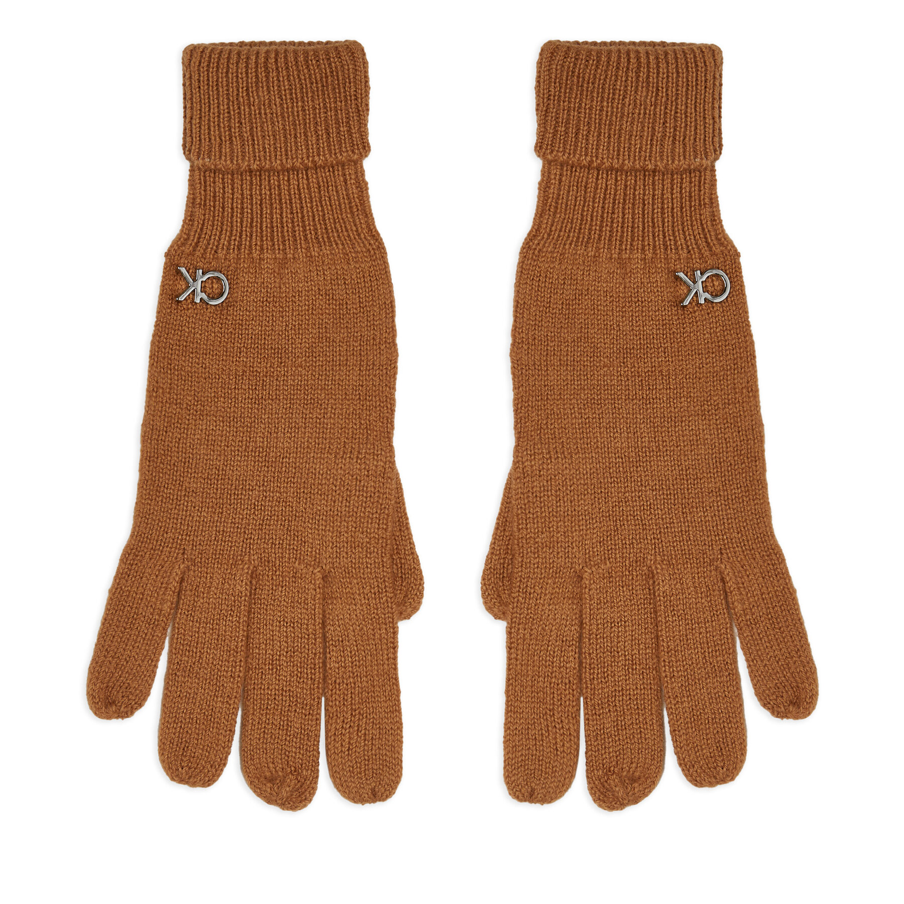 Дамски ръкавици Calvin Klein Chunky K60K612618 Кафяв цвят на ниска цена