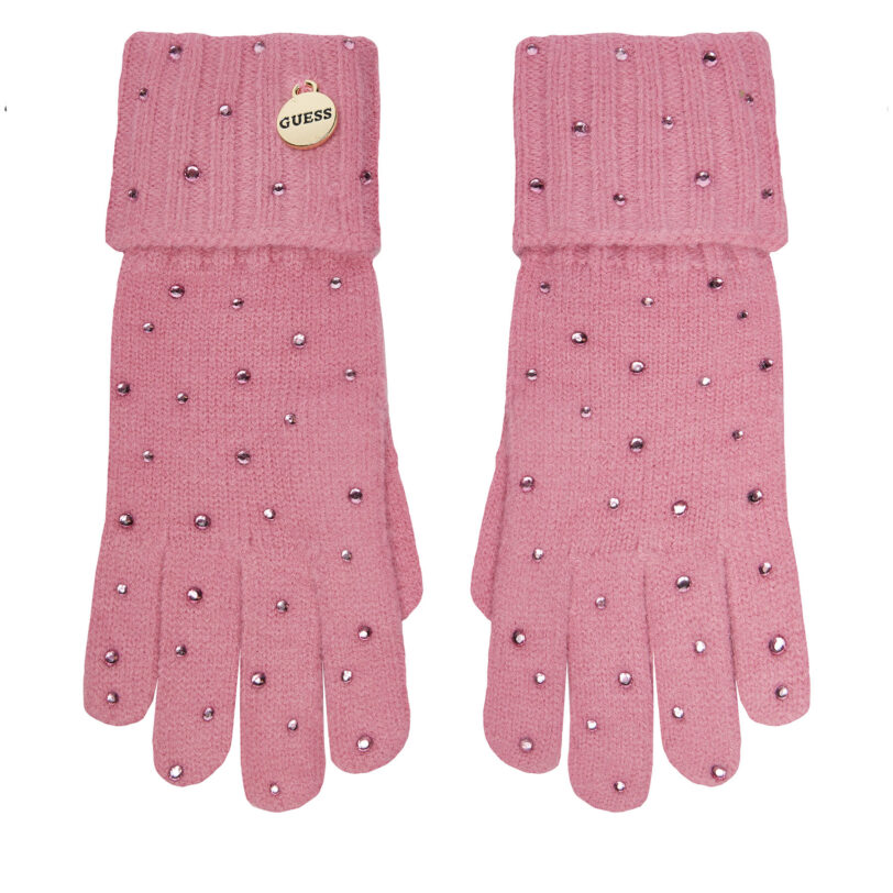 Дамски ръкавици Guess AW5215 POL02 Розов цвят на ниска цена
