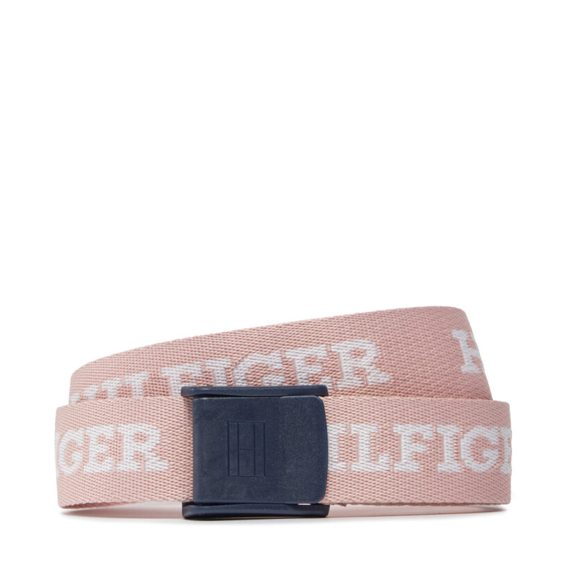 Детски колан Tommy Hilfiger Webbing Belt AU0AU01854 Розов цвят на ниска цена