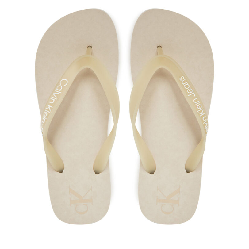 Джапанки Calvin Klein Jeans Beach Sandal Flatform Tpu YW0YW01830 Екрю цвят на ниска цена