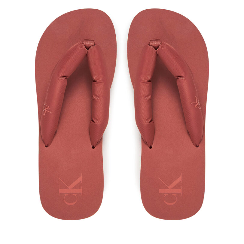 Джапанки Calvin Klein Jeans Beach Sandal Flatform Ttxr Satin YW0YW01723 Кафяв цвят на ниска цена