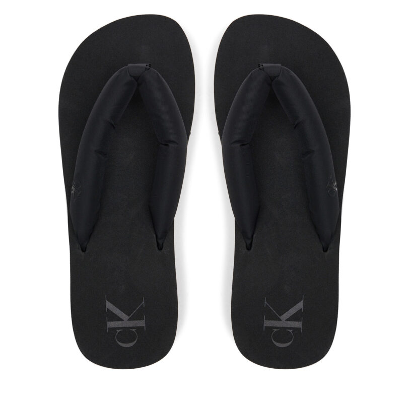 Джапанки Calvin Klein Jeans Beach Sandal Flatform Ttxr Satin YW0YW01723 Черен цвят на ниска цена
