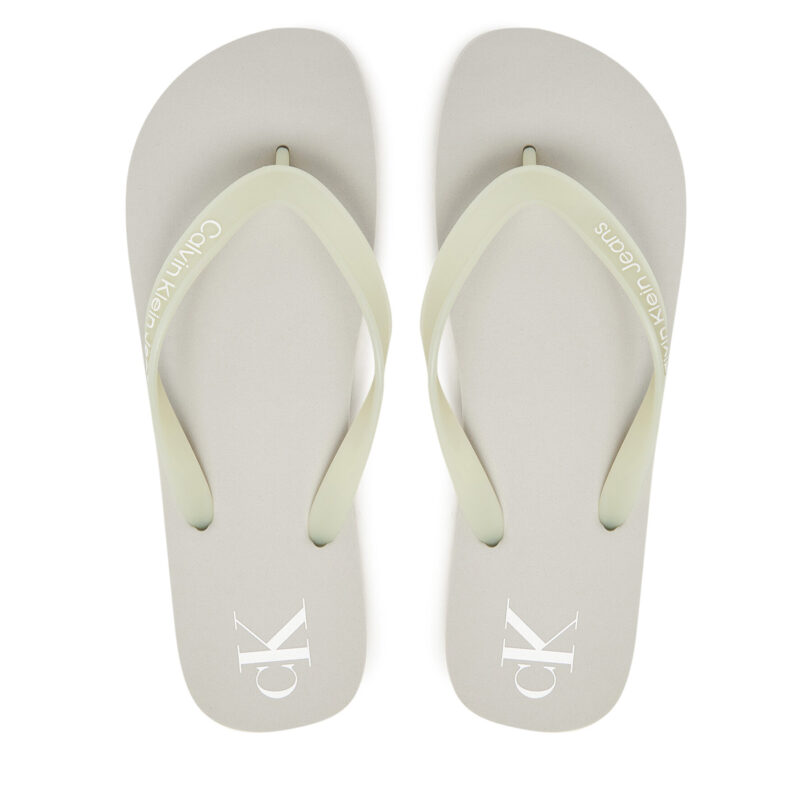 Джапанки Calvin Klein Jeans Beach Sandal Transparent Tpu YM0YM01267 Сив цвят на ниска цена