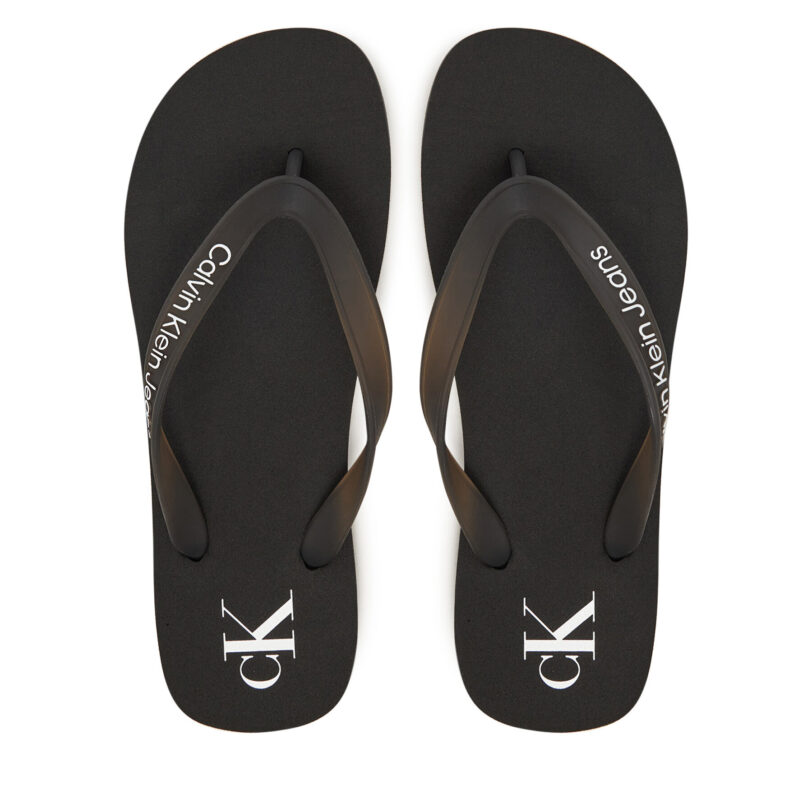 Джапанки Calvin Klein Jeans Beach Sandal Transparent Tpu YW0YW01829 Черен цвят на ниска цена