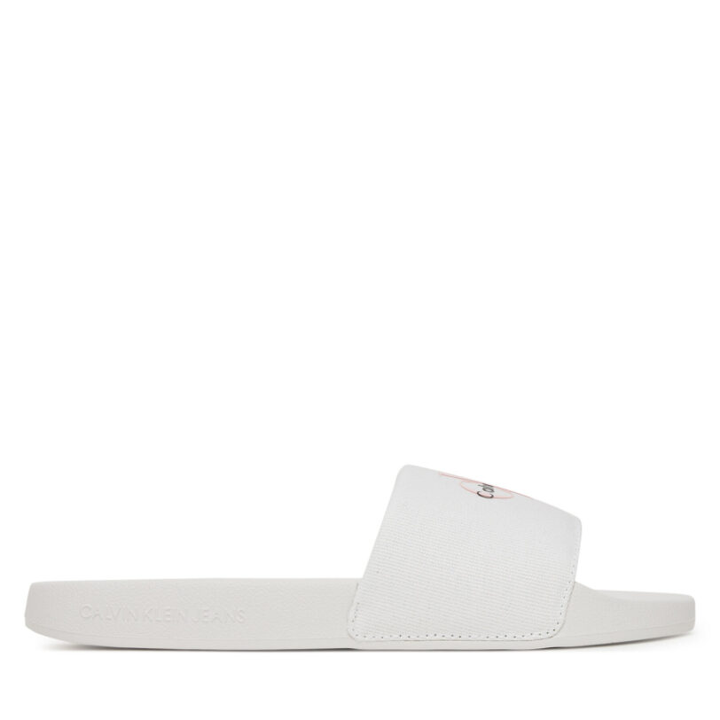 Джапанки Calvin Klein Jeans Slide Monogram Wn Logo Ck YW0YW01967 Бял цвят на ниска цена