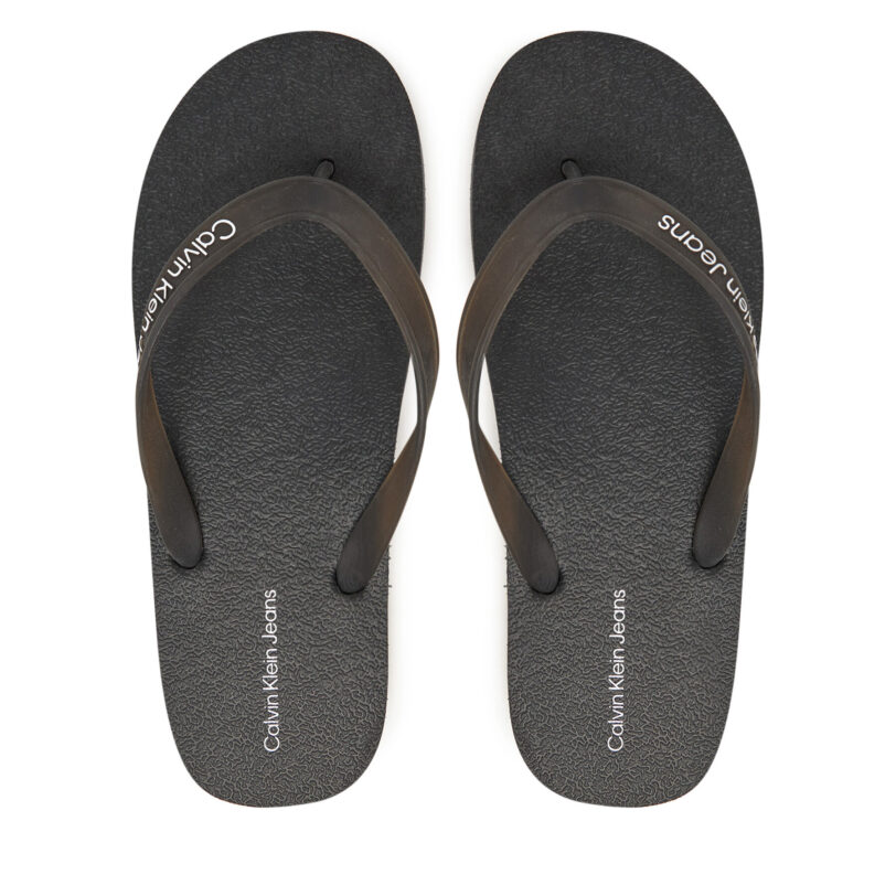 Джапанки Calvin Klein Jeans Thong+ Tpu YM0YM01265 Черен цвят на ниска цена