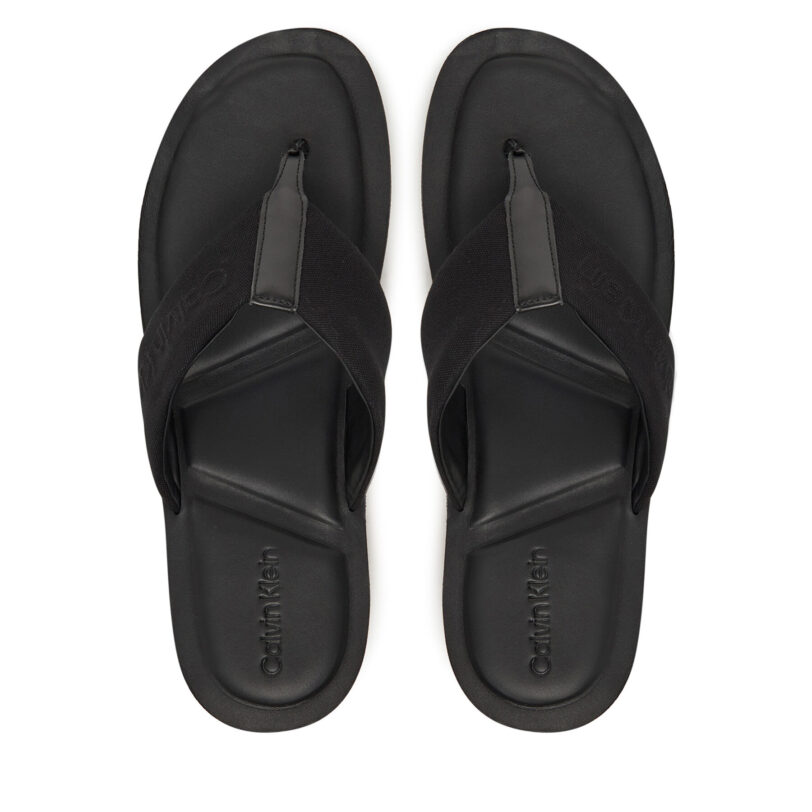 Джапанки Calvin Klein Toepost Cv Logo HM0HM01745 Черен цвят на ниска цена