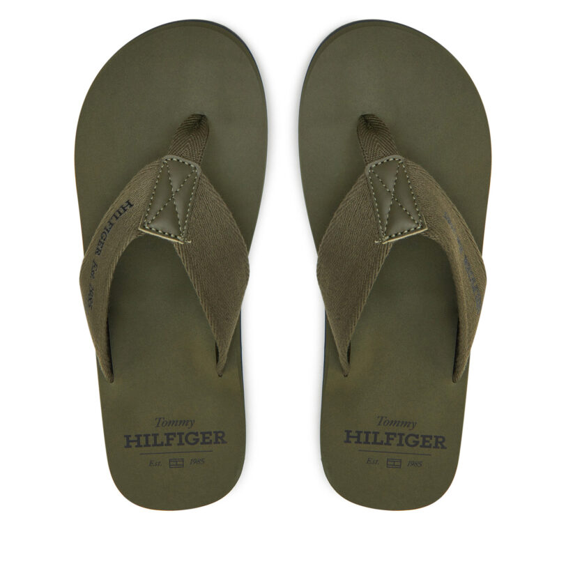 Джапанки Tommy Hilfiger Hilfiger 85 Beach Sandal FM0FM05339 Зелен цвят на ниска цена