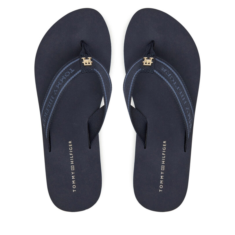 Джапанки Tommy Hilfiger Hilfiger Webbing Beach Sandal FW0FW08515 Тъмносин цвят на ниска цена