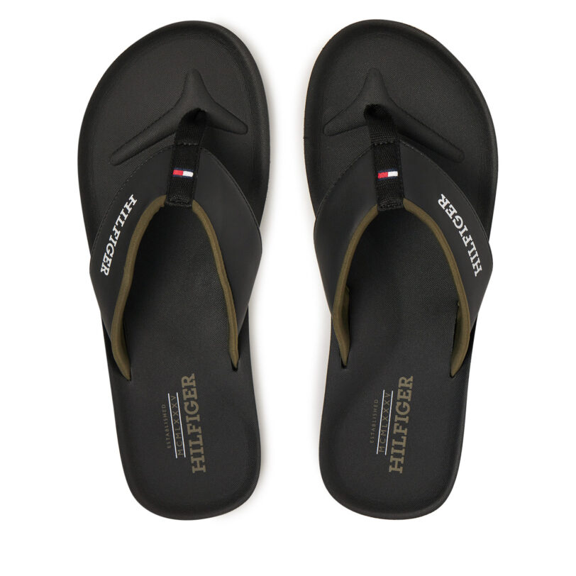 Джапанки Tommy Hilfiger Padded Comfort Hilfiger B Sandal FM0FM05440 Черен цвят на ниска цена