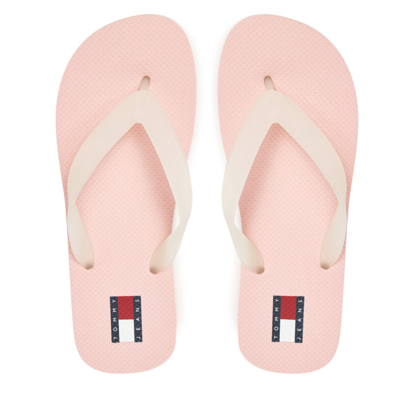 Джапанки Tommy Jeans Tjw Logo Flip Flop EN0EN02447 Розов цвят на ниска цена
