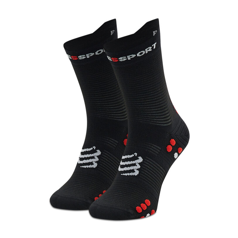 Дълги чорапи unisex Compressport Pro Racing Socks V4.0 Run High XU00046B_906 Черен цвят на ниска цена