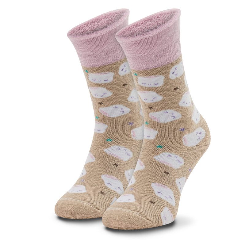 Дълги чорапи unisex Zooksy Warm Winter Marshmallows Бежов цвят на ниска цена
