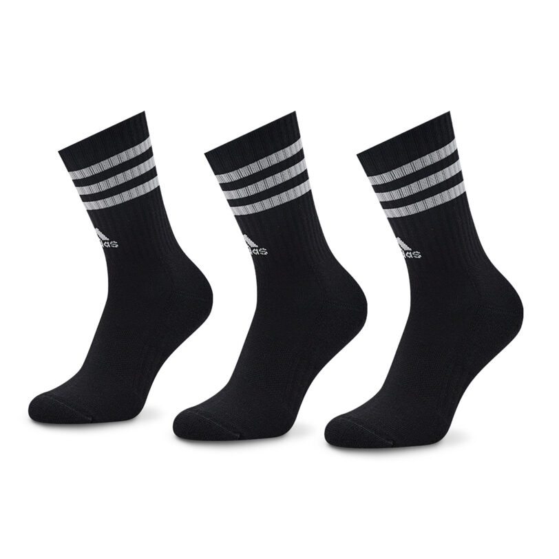 Дълги чорапи unisex adidas 3-Stripes Cushioned Crew Socks 3 Pairs IC1321 Черен цвят на ниска цена
