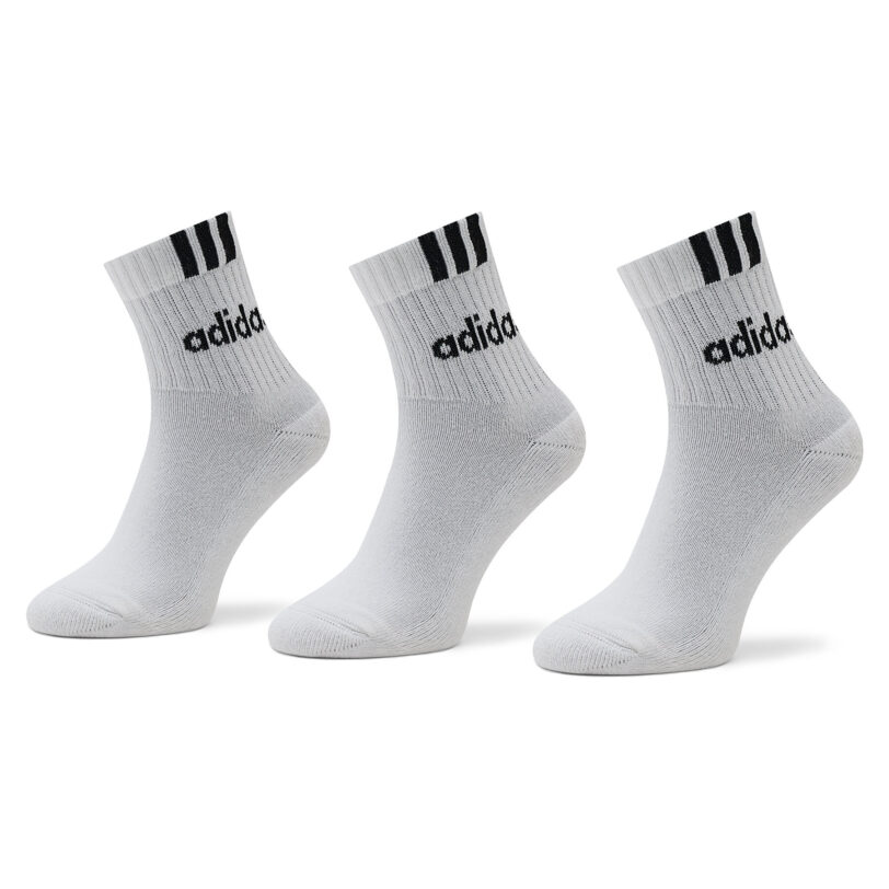 Дълги чорапи unisex adidas 3-Stripes Linear Half-Crew Cushioned Socks 3 Pairs HT3437 Бял цвят на ниска цена