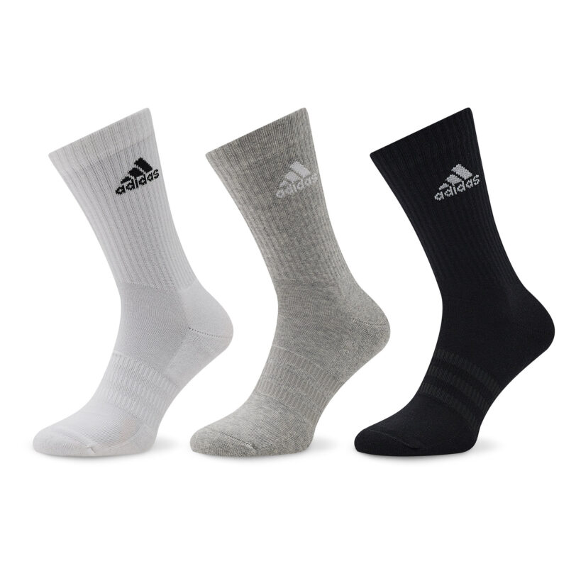 Дълги чорапи unisex adidas Cushioned Crew Socks 3 Pairs IC1311 Сив цвят на ниска цена