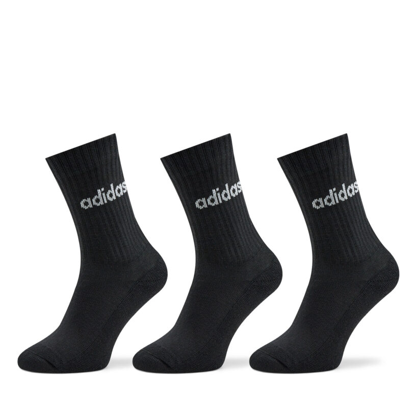 Дълги чорапи unisex adidas Linear Crew Cushioned Socks 3 Pairs IC1301 Черен цвят на ниска цена