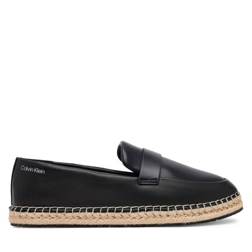 Еспадрили Calvin Klein Espadrille W/Ck Hw - Lth HW0HW02390 Черен цвят на ниска цена