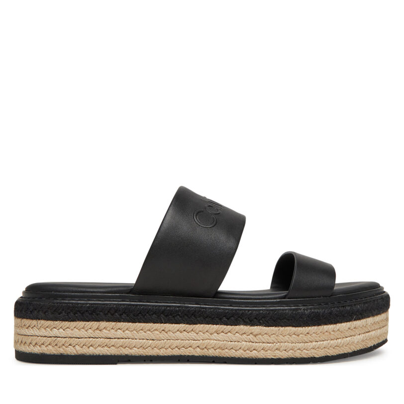 Еспадрили Calvin Klein Flatform Wedge Slide - He HW0HW02374 Черен цвят на ниска цена