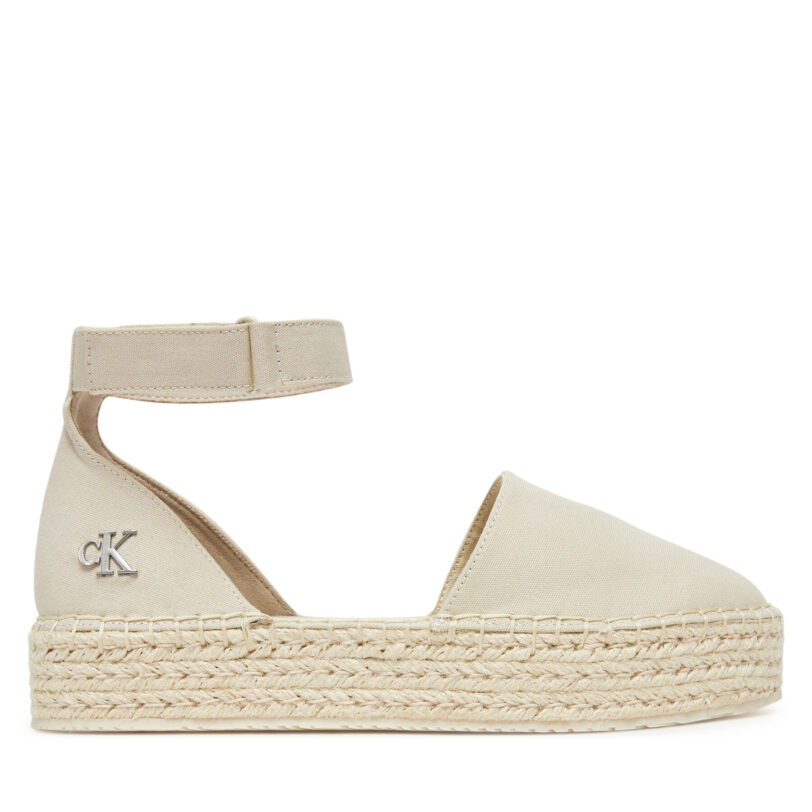 Еспадрили Calvin Klein Jeans Flatform Espadrille Sling Mg YW0YW01735 Бежов цвят на ниска цена