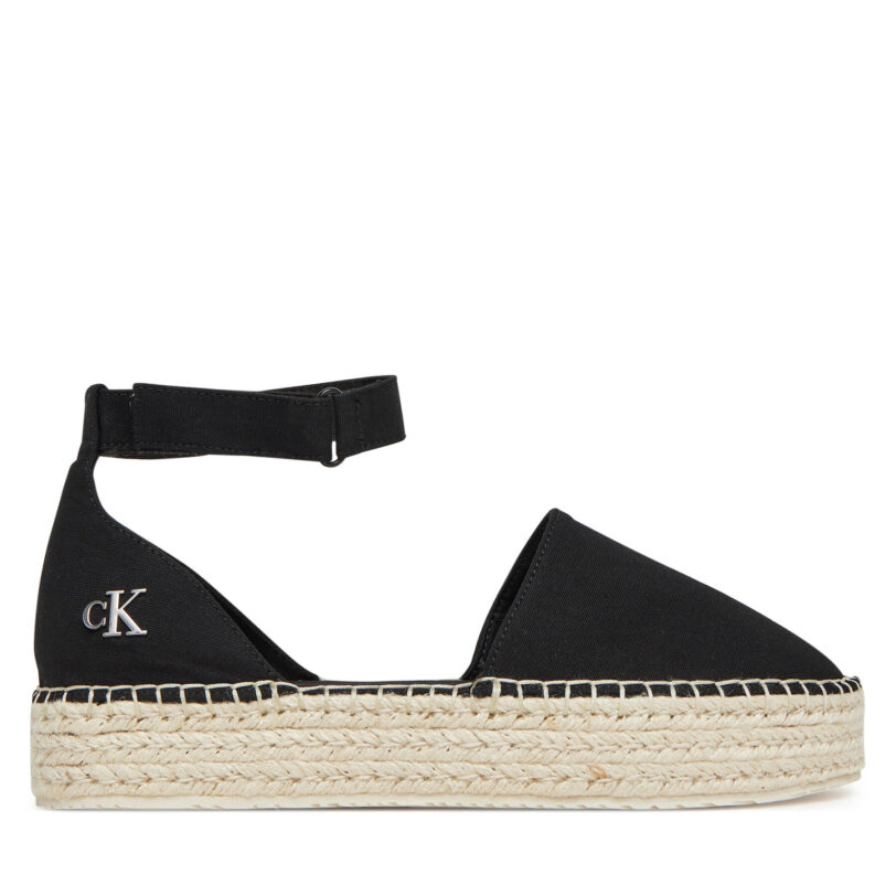 Еспадрили Calvin Klein Jeans Flatform Espadrille Sling Mg YW0YW01735 Черен цвят на ниска цена