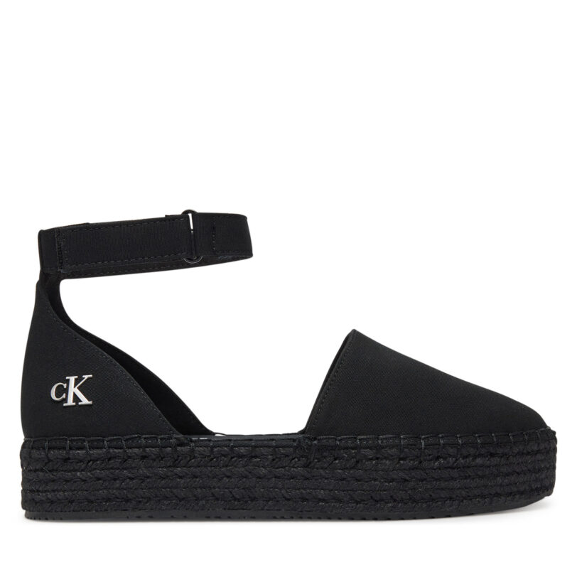 Еспадрили Calvin Klein Jeans Flatform Espadrille Sling Mg YW0YW01735 Черен цвят на ниска цена