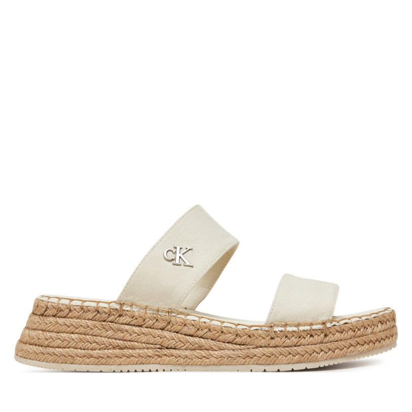 Еспадрили Calvin Klein Jeans Sporty Rope Mg Lth Webbing YW0YW01704 Бежов цвят на ниска цена