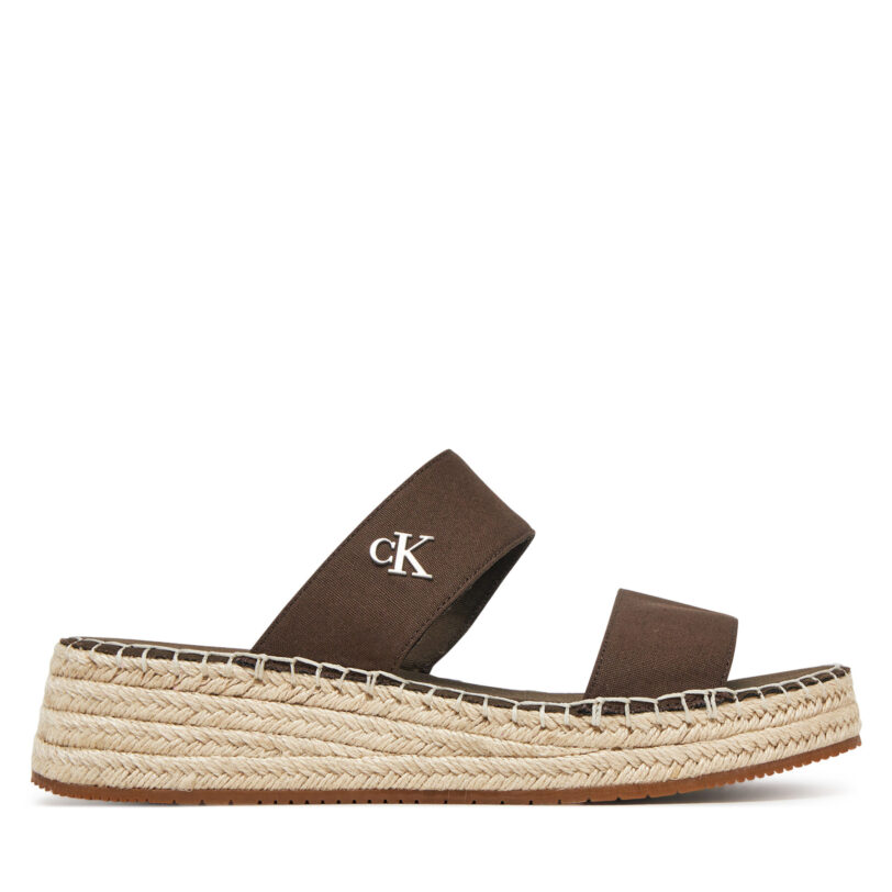 Еспадрили Calvin Klein Jeans Sporty Rope Mg Lth Webbing YW0YW01704 Кафяв цвят на ниска цена
