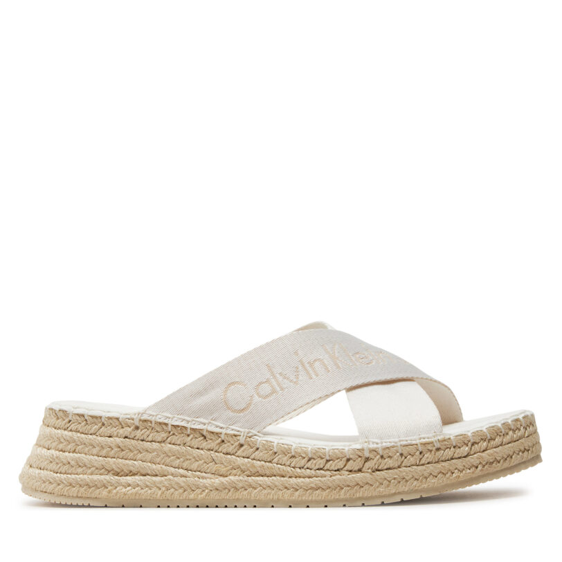 Еспадрили Calvin Klein Jeans Sporty Wedge Rope Sandal Mr YW0YW01364 Бял цвят на ниска цена