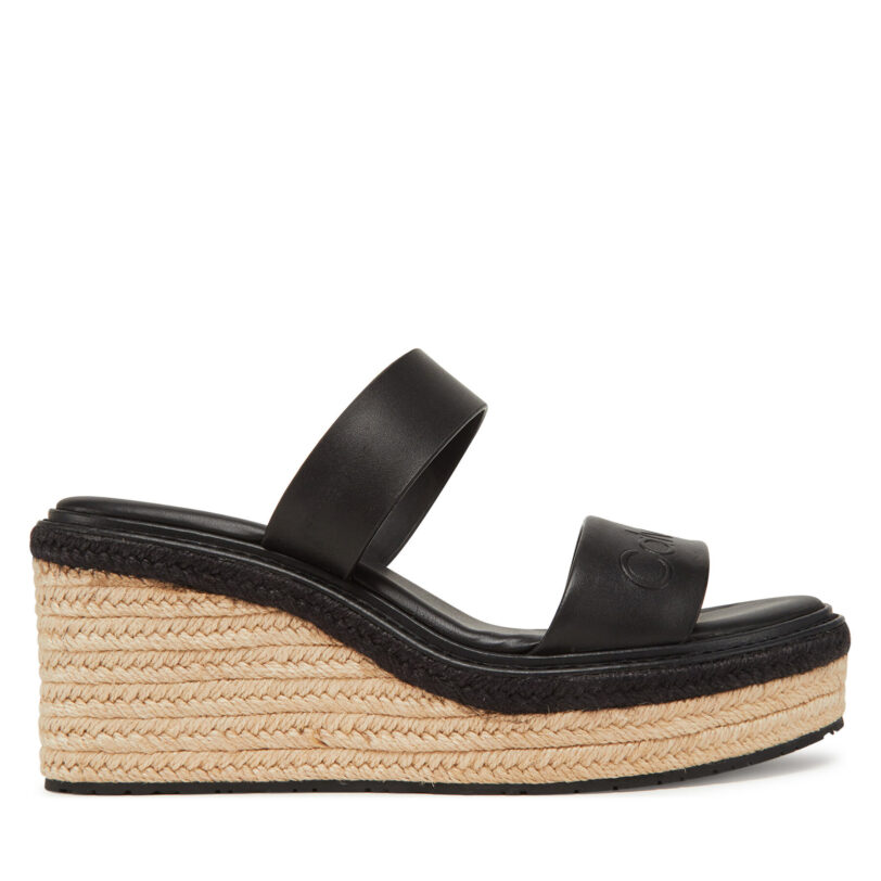 Еспадрили Calvin Klein Wedge Sandal 50 - He HW0HW02375 Черен цвят на ниска цена