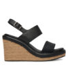Еспадрили Calvin Klein Wedge Sandal 70 - Jacq HW0HW02386 Черен цвят на ниска цена