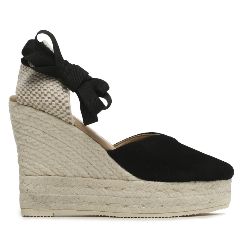 Еспадрили Manebi Heart-Shaped Wedge Espadrilles K 1.0 WH Черен цвят на ниска цена