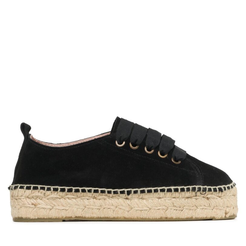 Еспадрили Manebi Lace-Up Espadrilles K 1.0 E0 Черен цвят на ниска цена