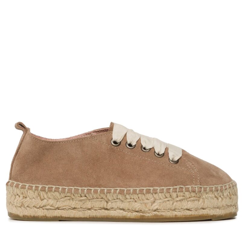 Еспадрили Manebi Lace-Up Espadrilles W 1.9 E0 Бежов цвят на ниска цена