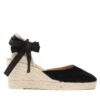 Еспадрили Manebi Soft Suede Low Wedge Espadrilles K 1.0 WL Черен цвят на ниска цена