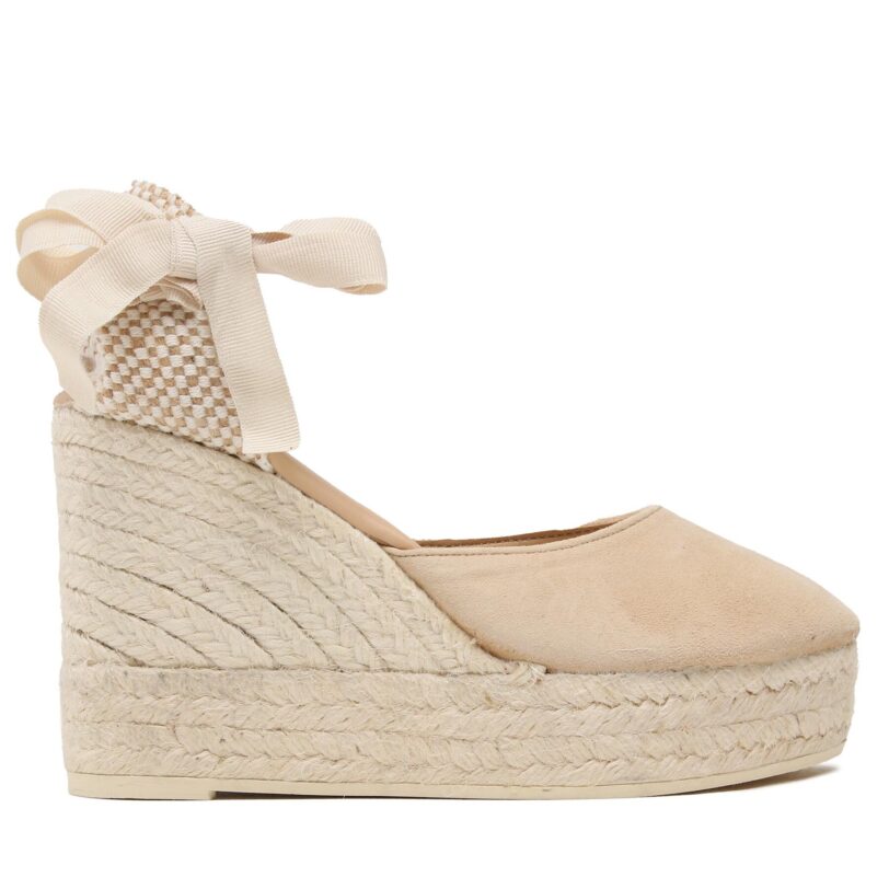 Еспадрили Manebi Soft Suede Wedge Espadrilles M 1.1 WV Бежов цвят на ниска цена