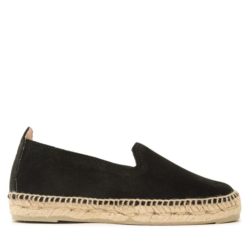 Еспадрили Manebi Suede Flat Espadrilles Черен цвят на ниска цена