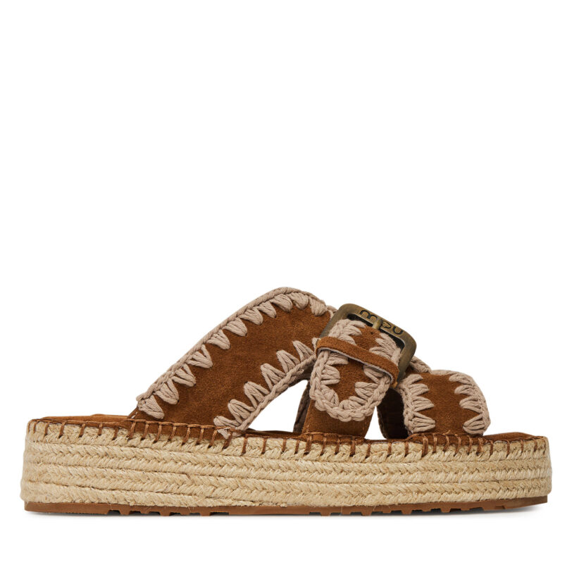 Еспадрили Mou Jute sandal MU.SW641003A Кафяв цвят на ниска цена